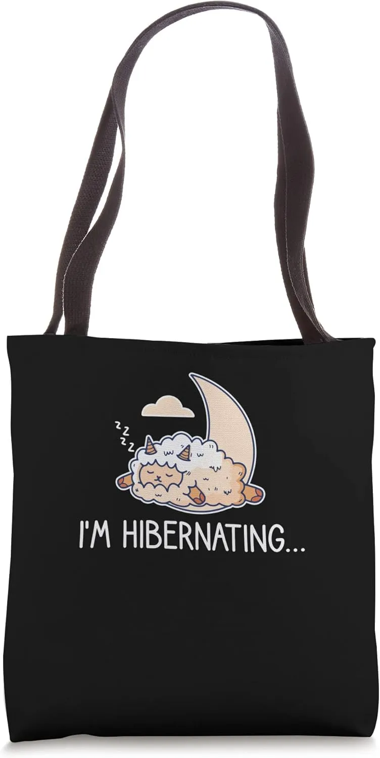 Hibernation I'm Hibernating Funny Tired Sheep Sleeping Tote Bag