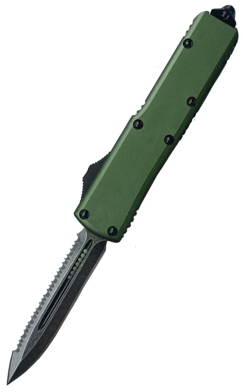 HIGH PERFORMANCE OTF - GREEN - SERRATED DAGGER