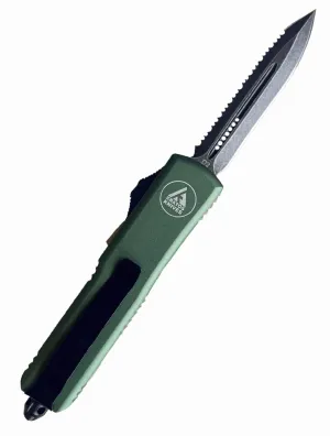 HIGH PERFORMANCE OTF - GREEN - SERRATED DAGGER