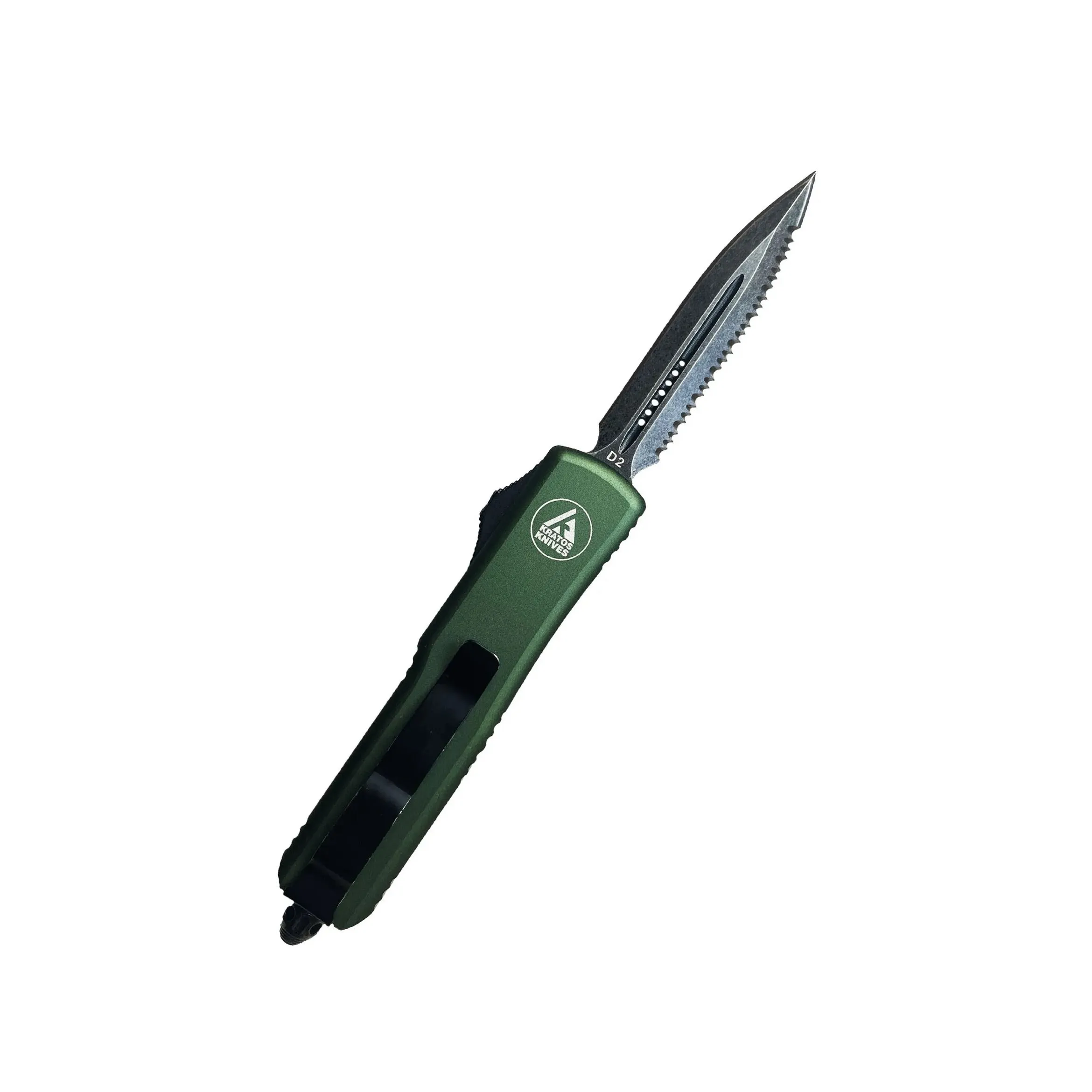 HIGH PERFORMANCE OTF - GREEN - SERRATED DAGGER