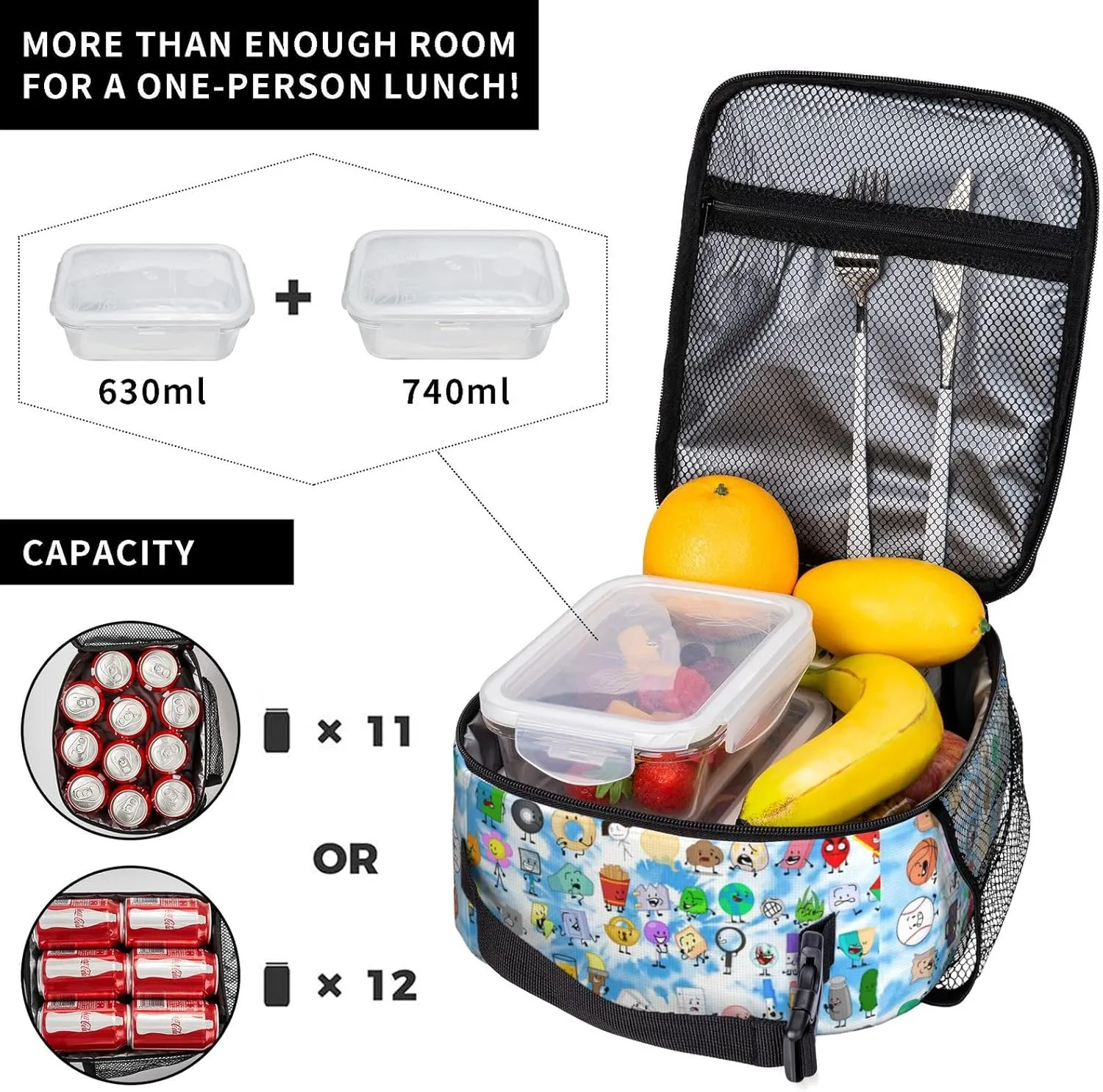 Hiking Daypacks Large-Capacity Backpack And Insulated Lunch Bag Combination Sets, Black1