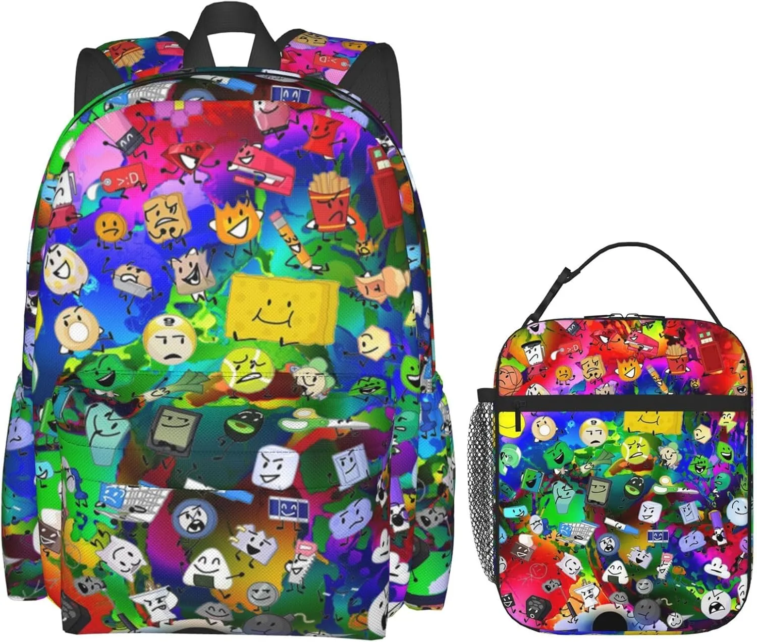 Hiking Daypacks Large-Capacity Backpack And Insulated Lunch Bag Combination Sets, Black3