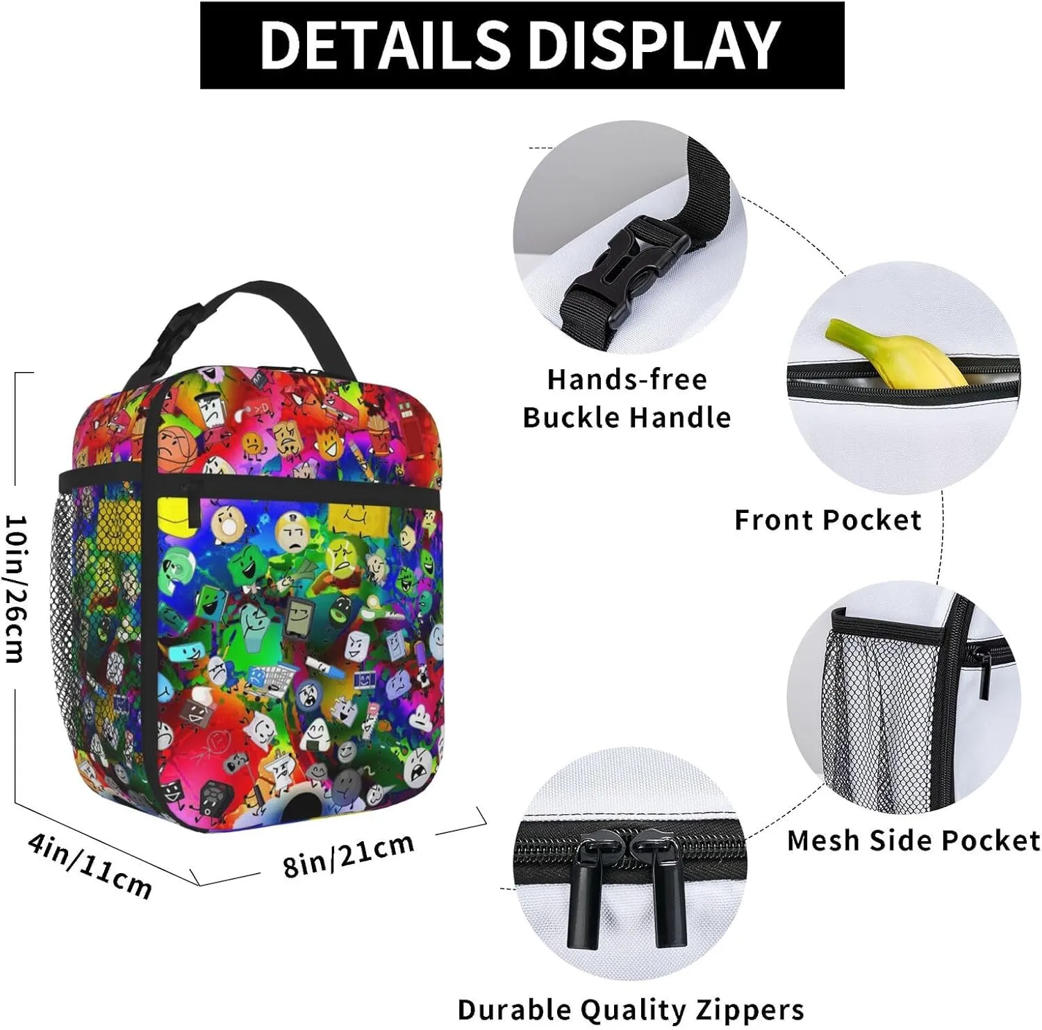 Hiking Daypacks Large-Capacity Backpack And Insulated Lunch Bag Combination Sets, Black3