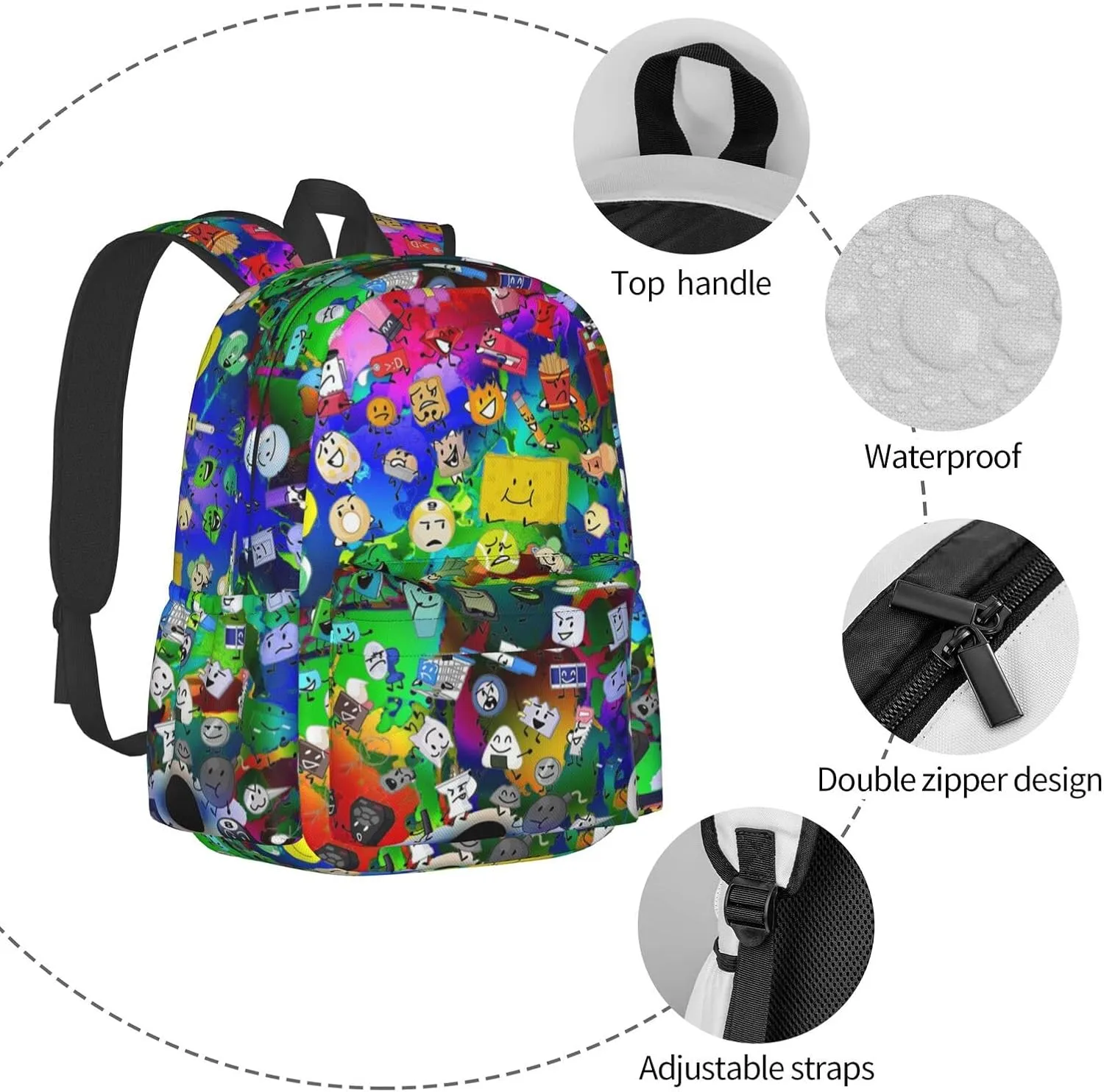 Hiking Daypacks Large-Capacity Backpack And Insulated Lunch Bag Combination Sets, Black3