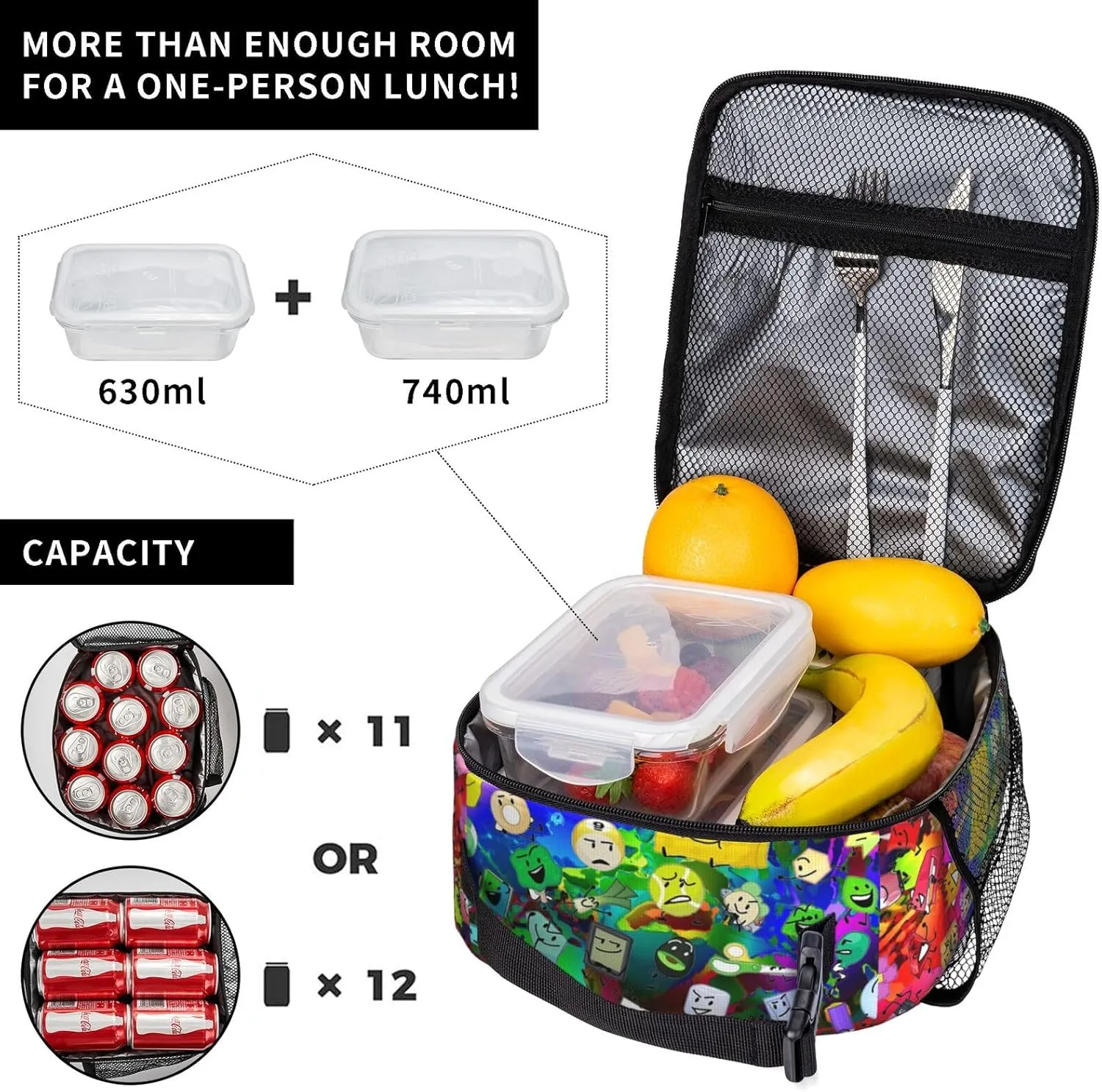 Hiking Daypacks Large-Capacity Backpack And Insulated Lunch Bag Combination Sets, Black3