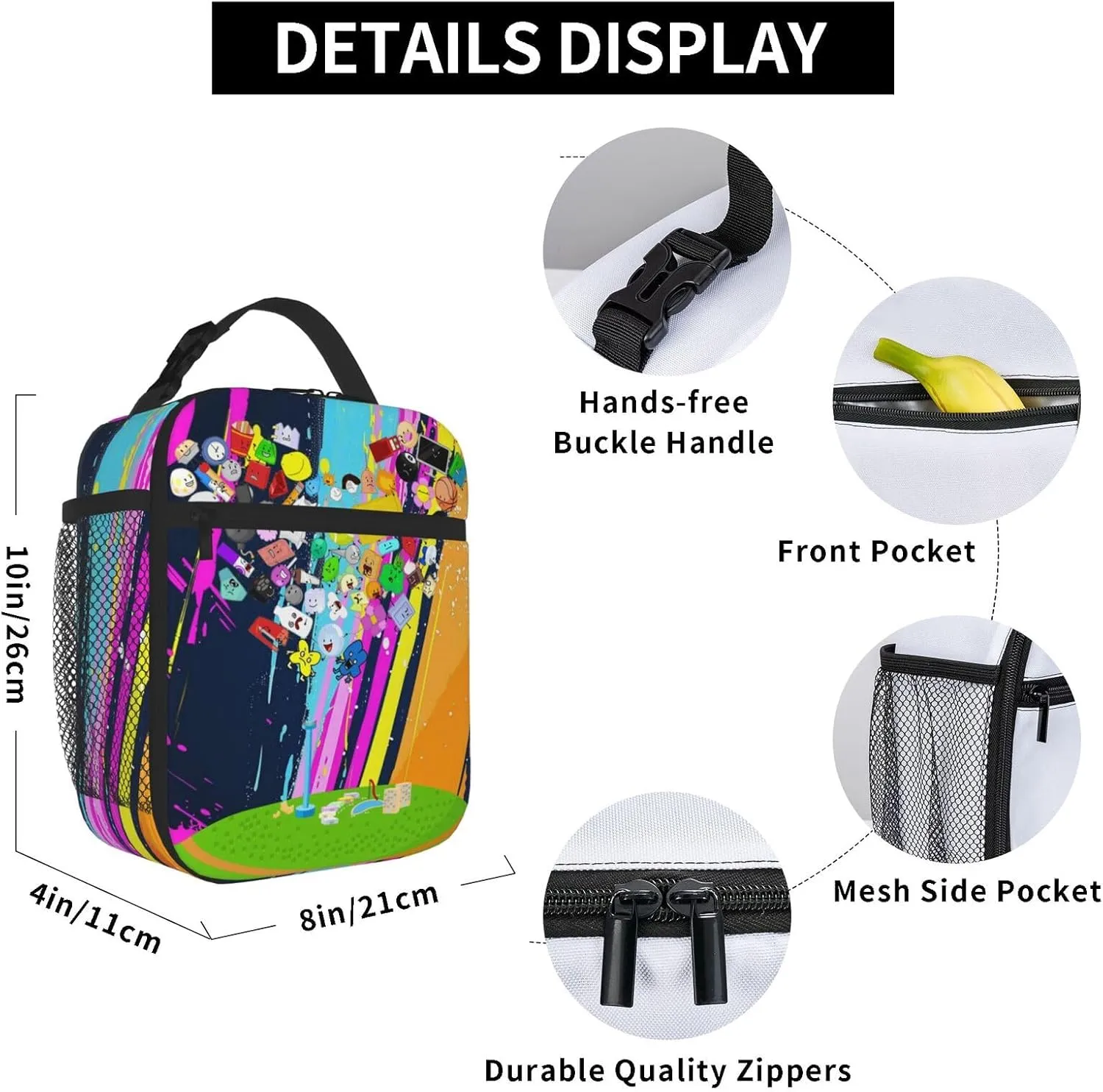 Hiking Daypacks Large-Capacity Backpack And Insulated Lunch Bag Combination Sets, Black5