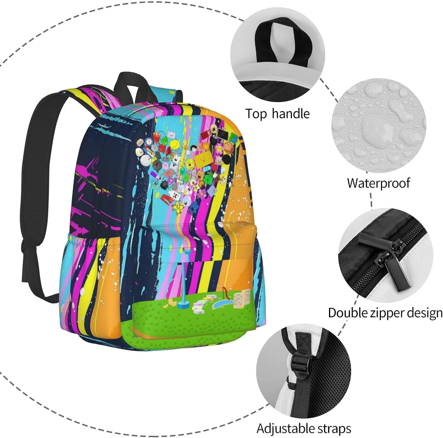 Hiking Daypacks Large-Capacity Backpack And Insulated Lunch Bag Combination Sets, Black5