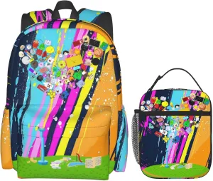Hiking Daypacks Large-Capacity Backpack And Insulated Lunch Bag Combination Sets, Black5