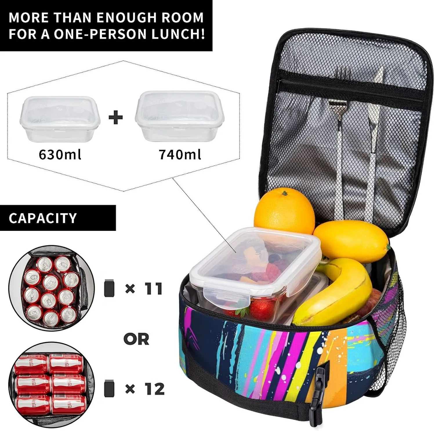Hiking Daypacks Large-Capacity Backpack And Insulated Lunch Bag Combination Sets, Black5