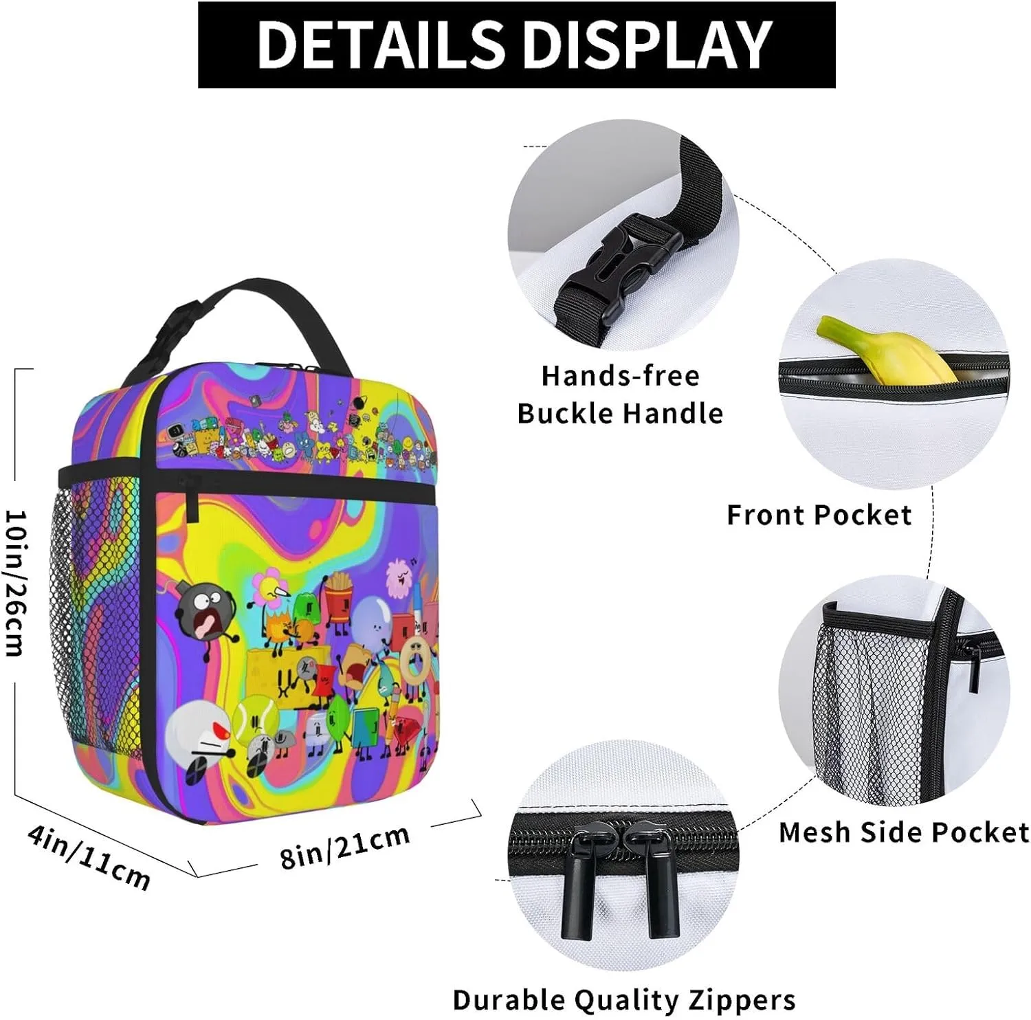 Hiking Daypacks Large-Capacity Backpack And Insulated Lunch Bag Combination Sets, Black6