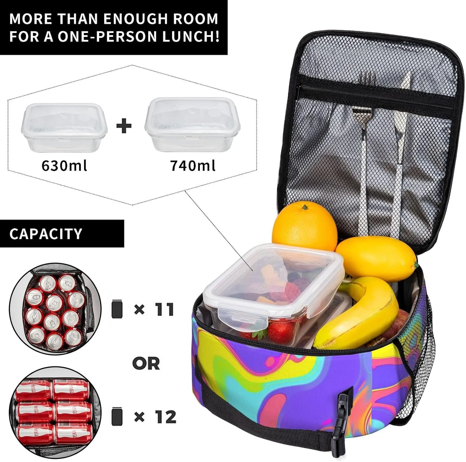 Hiking Daypacks Large-Capacity Backpack And Insulated Lunch Bag Combination Sets, Black6