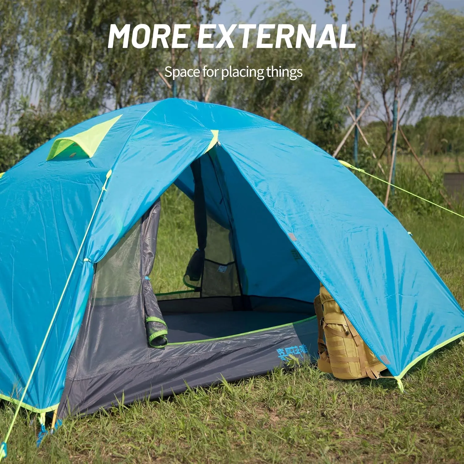 Himalaya 2 Person Camping Tent, Backpacking Tent Waterproof Windproof Lightweight Portable Easy Setup Double Layer Two Door for Outdoor Camping Hiking Mountaineering Travel