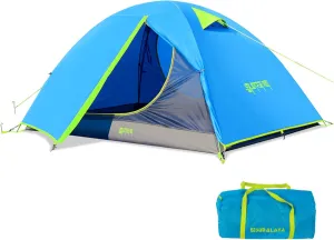 Himalaya 2 Person Camping Tent, Backpacking Tent Waterproof Windproof Lightweight Portable Easy Setup Double Layer Two Door for Outdoor Camping Hiking Mountaineering Travel