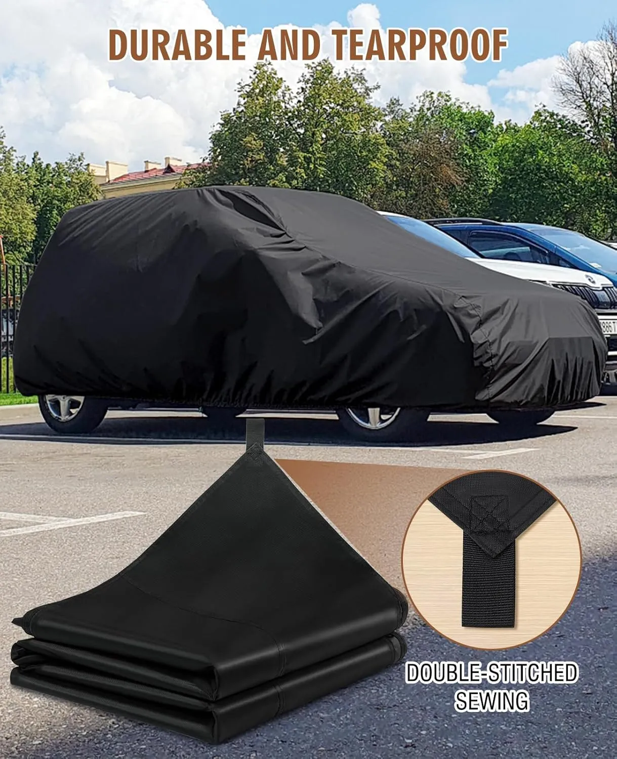 HIRALIY 20 Mil Heavy Duty Waterproof Tarp, 12x15ft Black Tarpaulin with Reinforced Webbing Loops, Multipurpose Oxford Canvas Tarp for Firewood, Roof, Camping, Pool