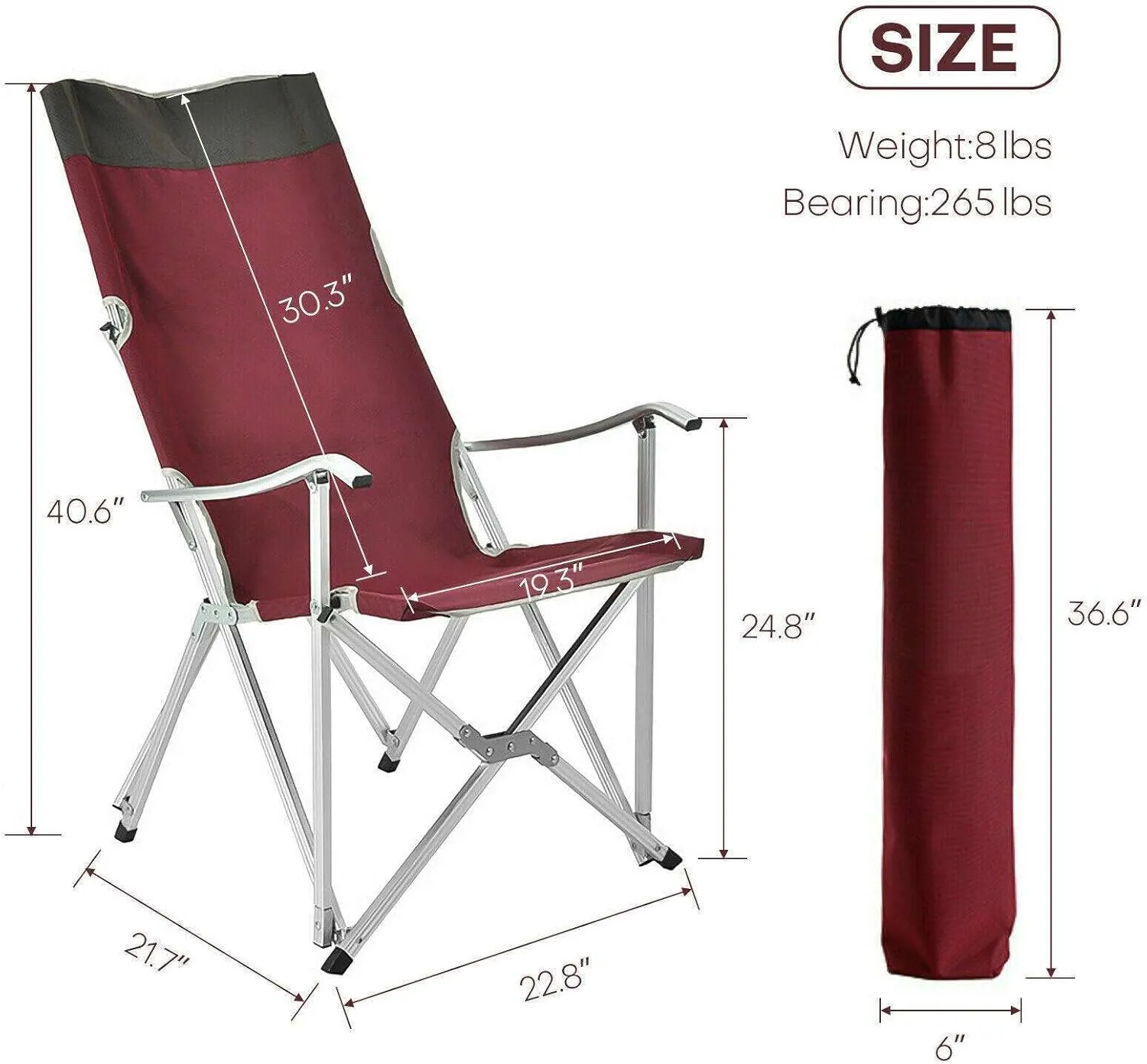 HJSQ Camping Chair, Red Camping Chairs Camping-Chairs Patio Furniture Outdoor Furniture Camping Accessories Patio Chairs Camping Gear Camping Chair Folding Chair Outdoor Chairs Camping Chairs