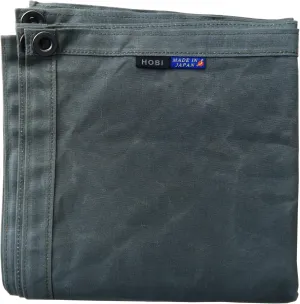 HOBI Canvas Tarp 4L 6.6'×6.6’, [Made in Japan] 8 Oz. 22 Mil Thick Water Resistant Paraffin Coating Big Grommet×4 [Rough＆Tough] Very Light Weight Heavy Duty Black Olive【Third Survive TARP】