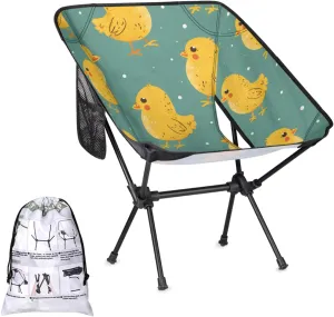 Honeybaby Folding Camping Chair Lovely Chickens Camping Chairs Lightweight Portable Chair Outdoor Foldable Chairs for Camping Travel Picnic Beach Hiking