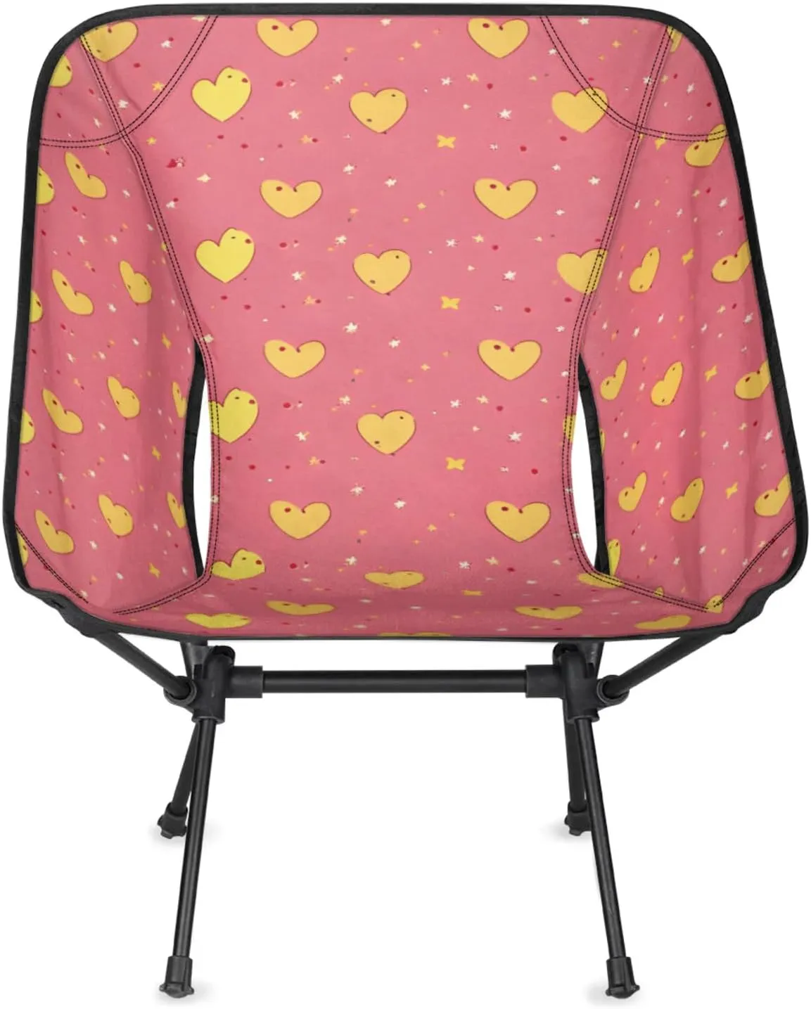 Honeybaby Folding Camping Chair Lovely Hearts Print Camping Chairs Lightweight Portable Chair Outdoor Foldable Chairs for Camping Travel Picnic Beach Hiking