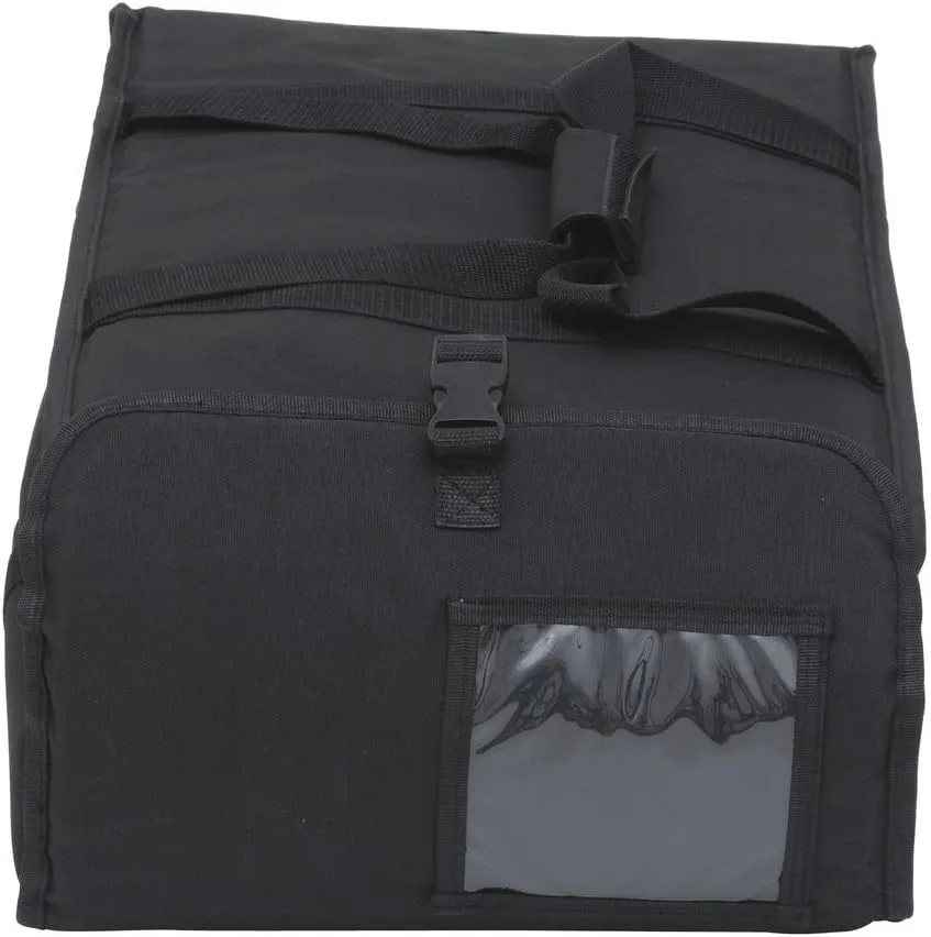 HUBERT Insulated Catering Bag Black Nylon Side Load Medium - 22" L x 14" W x 9" H