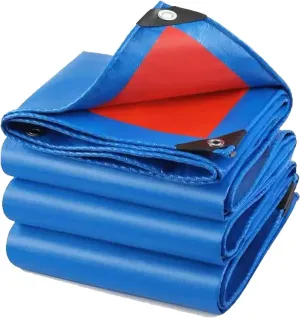 HUHJYUGE Waterproof Tarpaulin with Eyelets 32.8x65.6ft, Outdoor Tarp Dustproof Wear-Resistant, Greenhouse Cover Tarp Windproof Rainproof Tear Proof, Reusable Tarp Cover Sheet