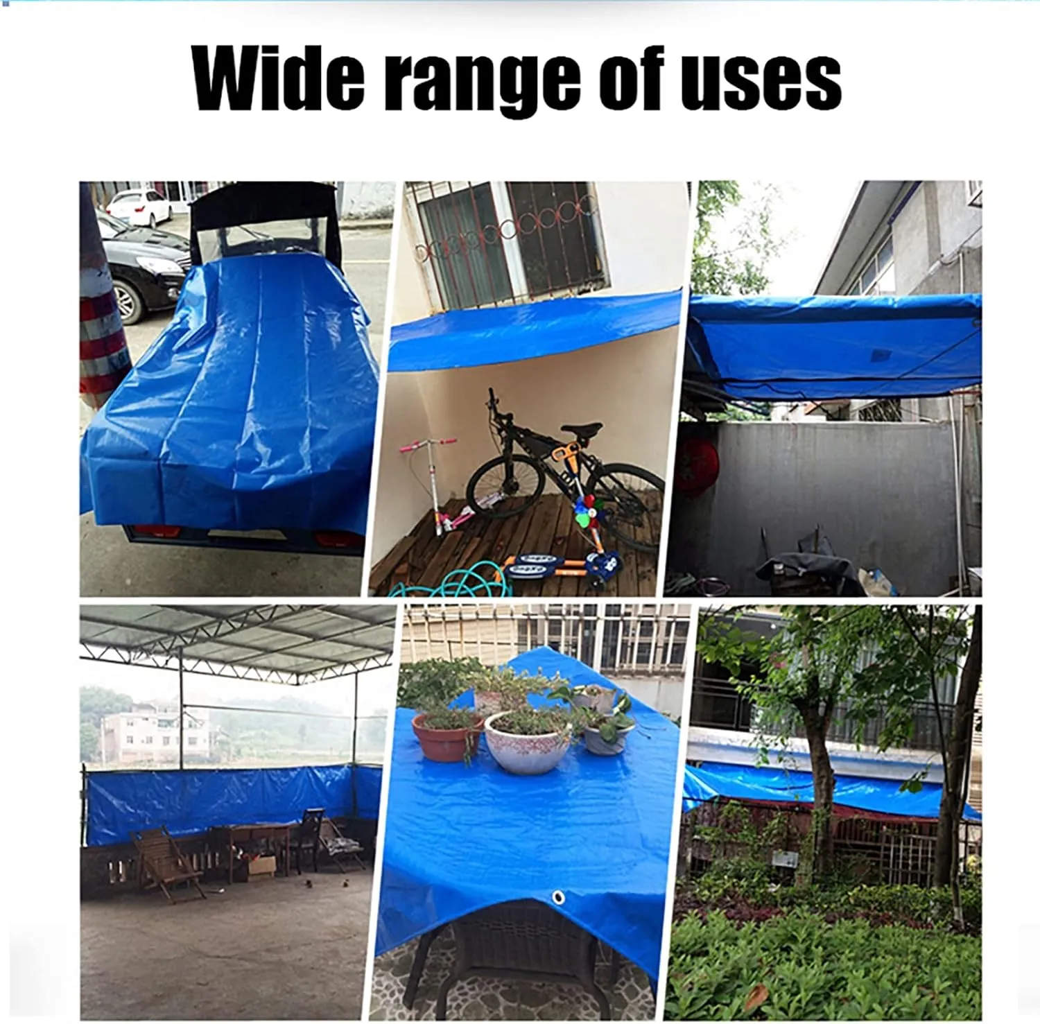 HUHJYUGE Waterproof Tarpaulin with Eyelets 32.8x65.6ft, Outdoor Tarp Dustproof Wear-Resistant, Greenhouse Cover Tarp Windproof Rainproof Tear Proof, Reusable Tarp Cover Sheet