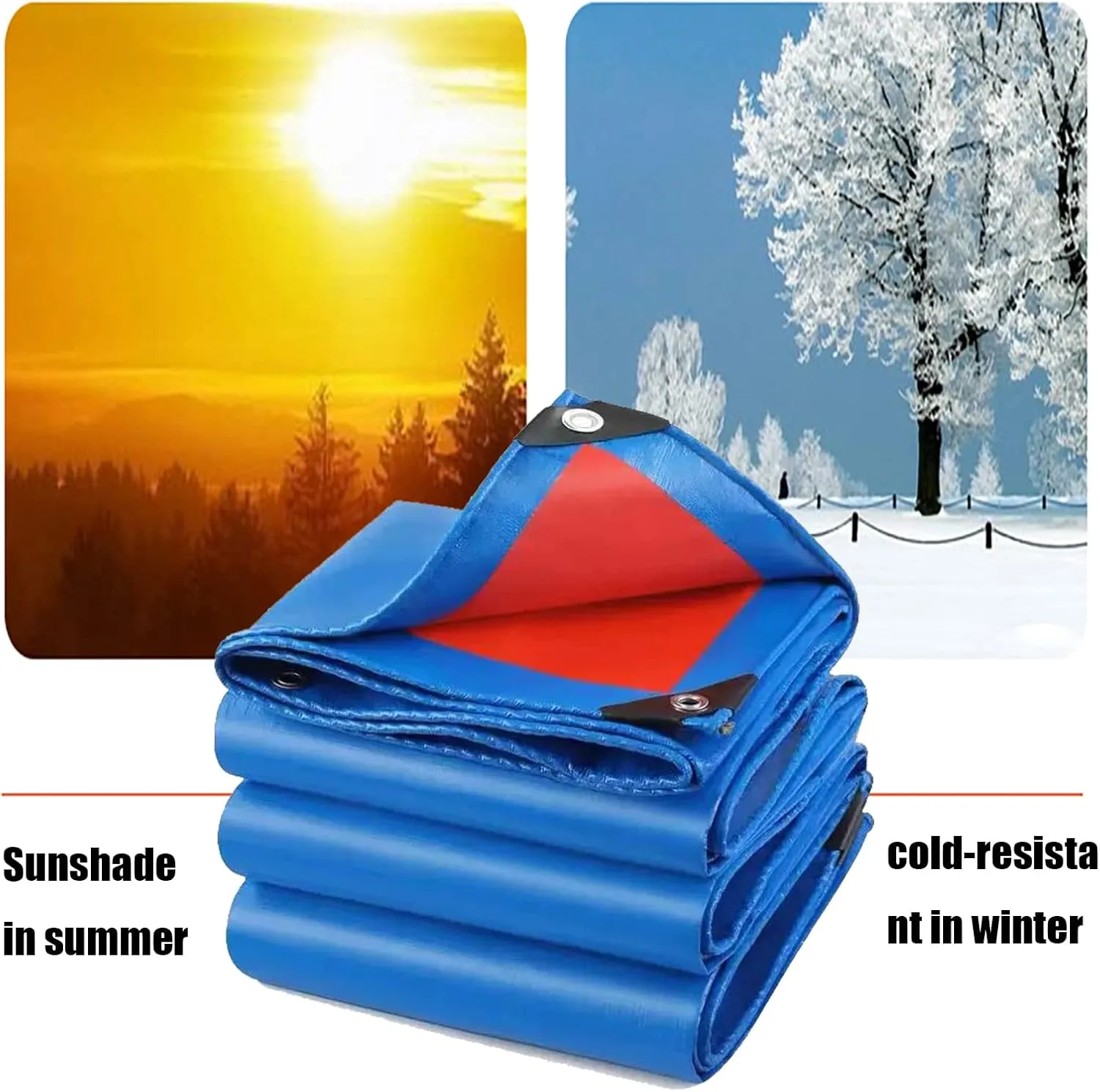 HUHJYUGE Waterproof Tarpaulin with Eyelets 32.8x65.6ft, Outdoor Tarp Dustproof Wear-Resistant, Greenhouse Cover Tarp Windproof Rainproof Tear Proof, Reusable Tarp Cover Sheet