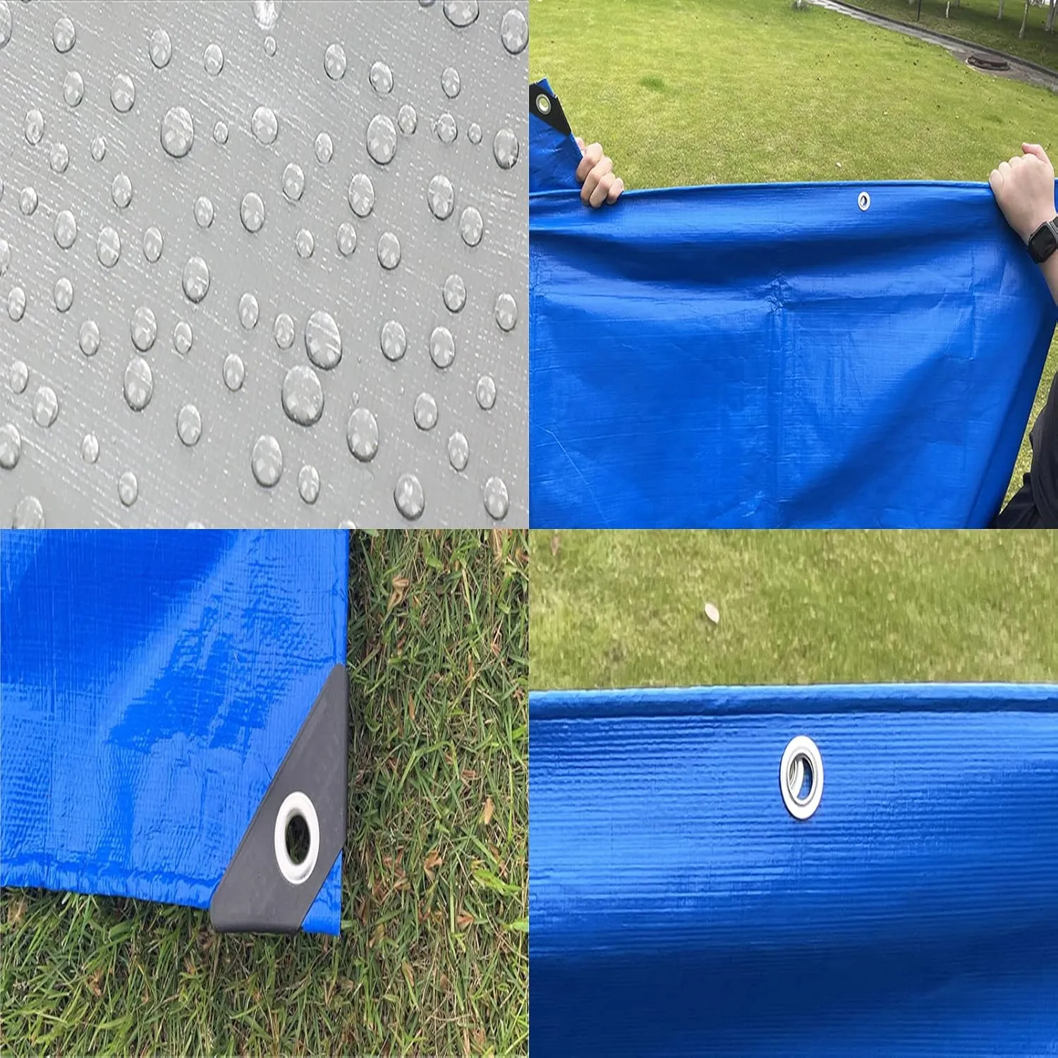 HUHJYUGE Waterproof Tarpaulin with Eyelets 32.8x65.6ft, Outdoor Tarp Dustproof Wear-Resistant, Greenhouse Cover Tarp Windproof Rainproof Tear Proof, Reusable Tarp Cover Sheet