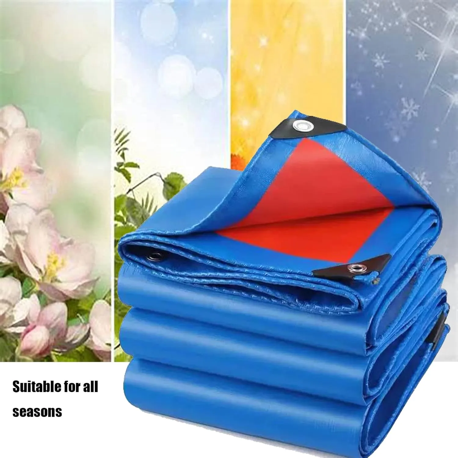 HUHJYUGE Waterproof Tarpaulin with Eyelets 32.8x65.6ft, Outdoor Tarp Dustproof Wear-Resistant, Greenhouse Cover Tarp Windproof Rainproof Tear Proof, Reusable Tarp Cover Sheet