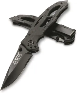 Humvee Spring Assisted Drop Point Rescue Knife