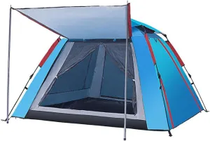 Hydraulic Dome Rainproof Tents, Double Layer Multifunctional Tent, Large Family Sunscreen Tent, 4-6 Person Outdoor Camping