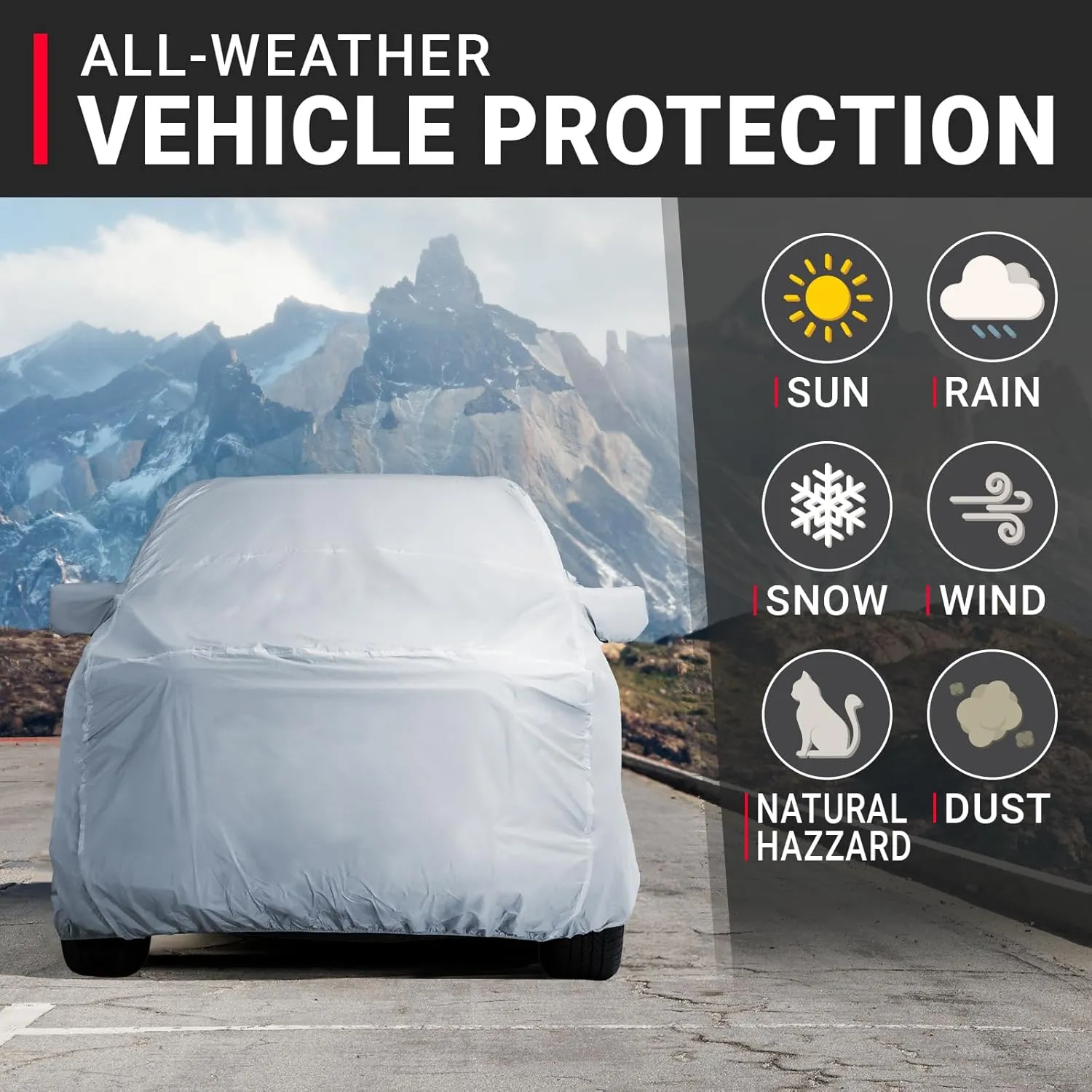 iCarCover 18-Layer Premium Truck Car Cover Waterproof All Weather, Rain Snow UV Sun Protection Full Car Covers, Chevy C/K 1500, Colorado, Dakota, Ranger, Canyon, Frontier, Size T90 (See Size Chart)