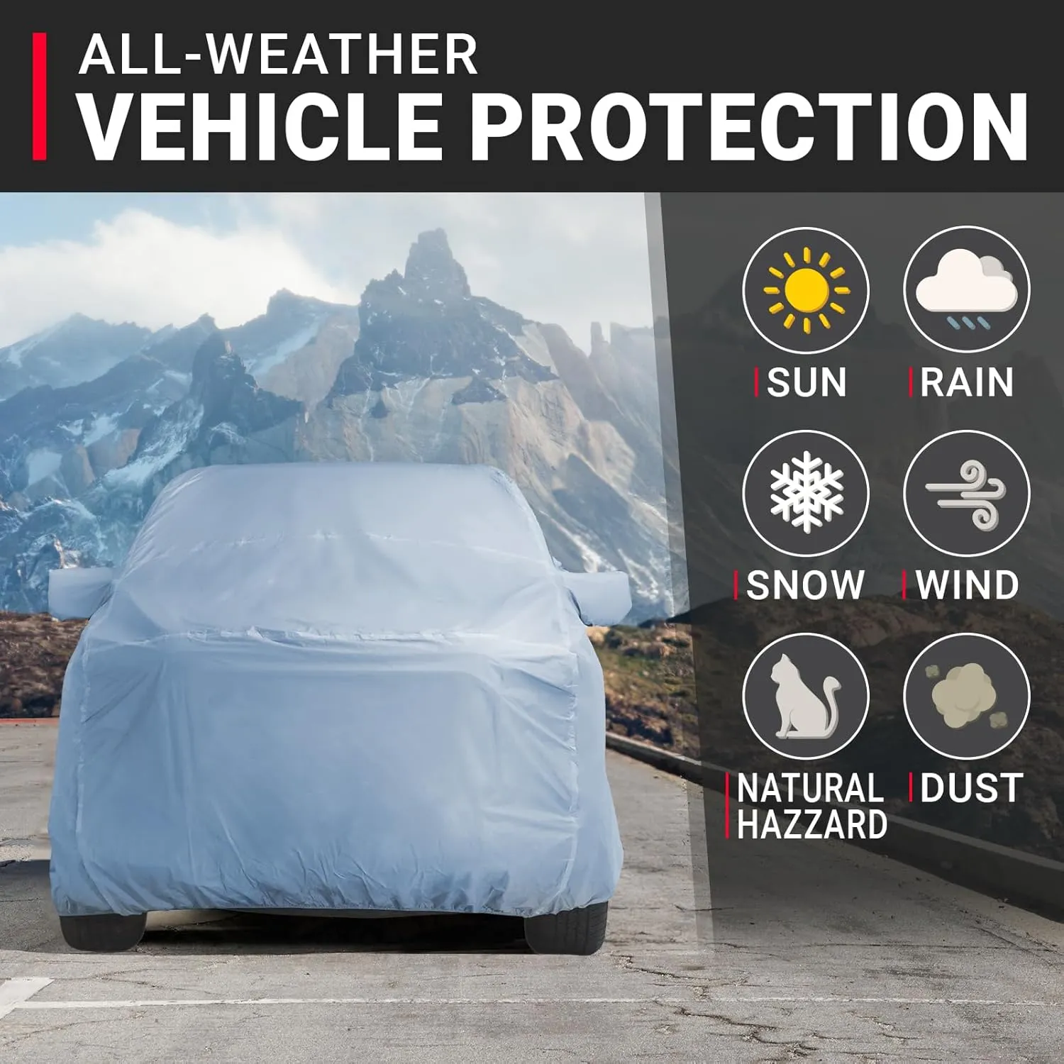 iCarCover 30-Layer Premium Truck Car Cover Waterproof All Weather | Rain Snow UV Sun Protection Full Car Covers | Chevy C/K 1500, Colorado, Dakota, Ranger, Canyon, Frontier, Size T90 (See Size Chart)