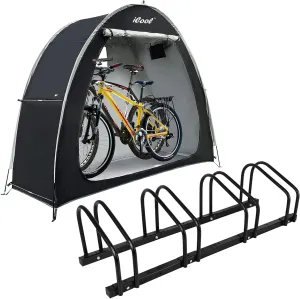 iCool Bikes Floor Bike Stand and Outdoor Bike Covers Storage Shed Tent