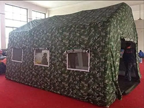 Inflatable Family Camping Recreation Duck Blind Fishing Hunting Shanty Tent (Size: 10x12x10ft.)