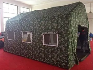 Inflatable Family Camping Recreation Duck Blind Fishing Hunting Shanty Tent (Size: 10x12x10ft.)
