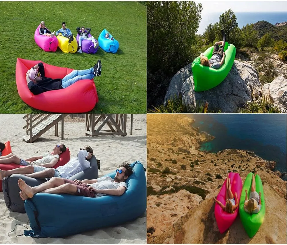 Inflatable Lounger Air Chair Sofa Bed Sleeping Bag Couch for Beach Camping Lake Garden