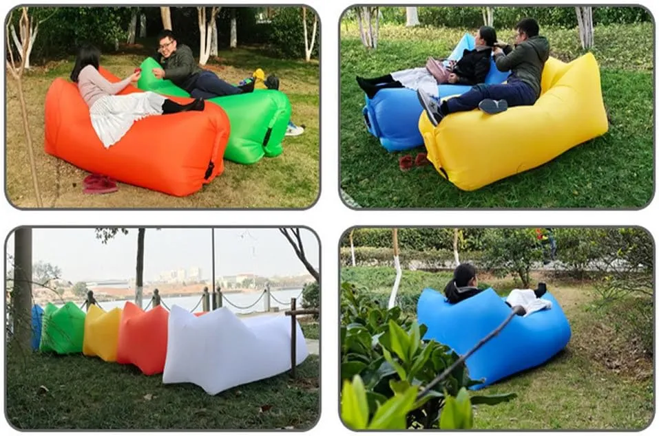Inflatable Lounger Air Chair Sofa Bed Sleeping Bag Couch for Beach Camping Lake Garden