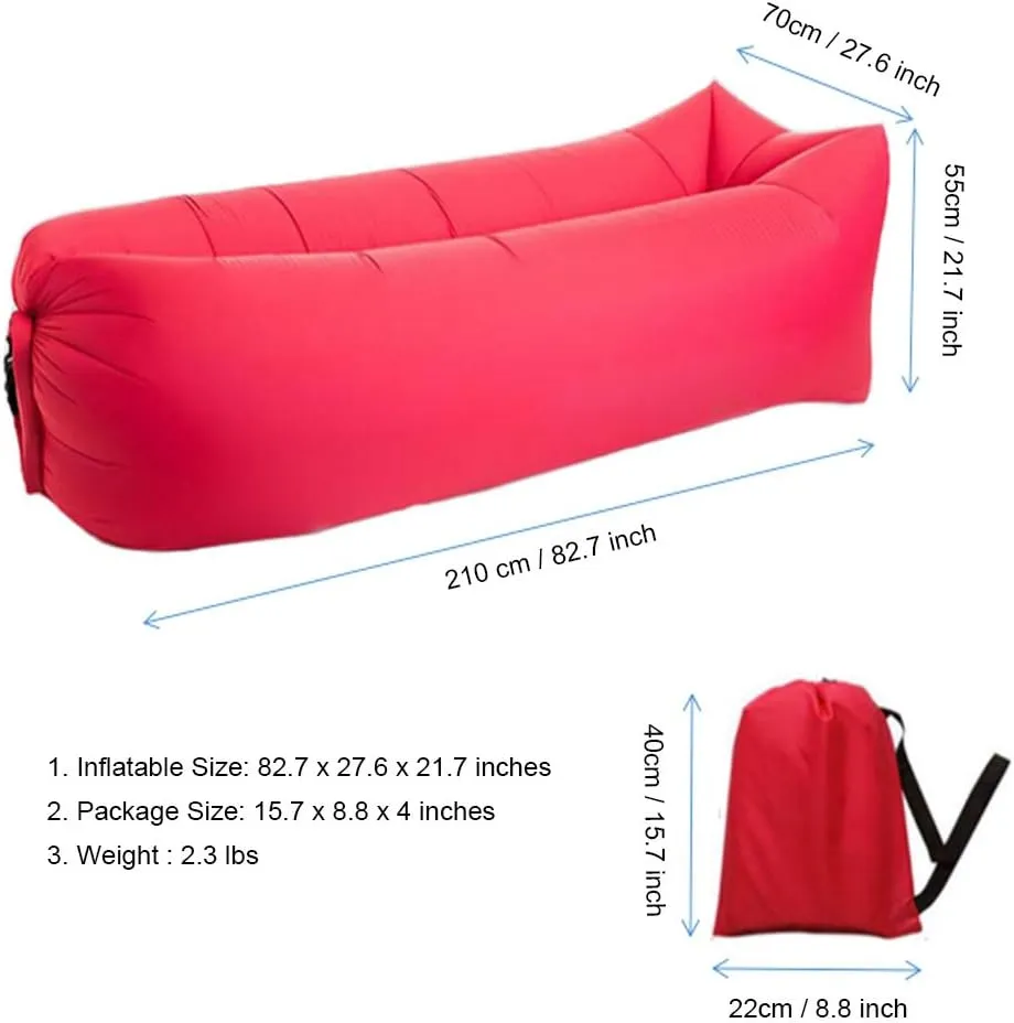 Inflatable Lounger Air Chair Sofa Bed Sleeping Bag Couch for Beach Camping Lake Garden