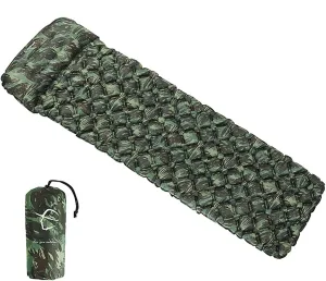 Inflatable Sleeping Pad TPU Camping Mat Insulated Portable with Built-in Pump and Pillow for Tent Hiking Car Traveling Backpacking Camouflage (Color : Camouflage 2) (Camouflage 2)