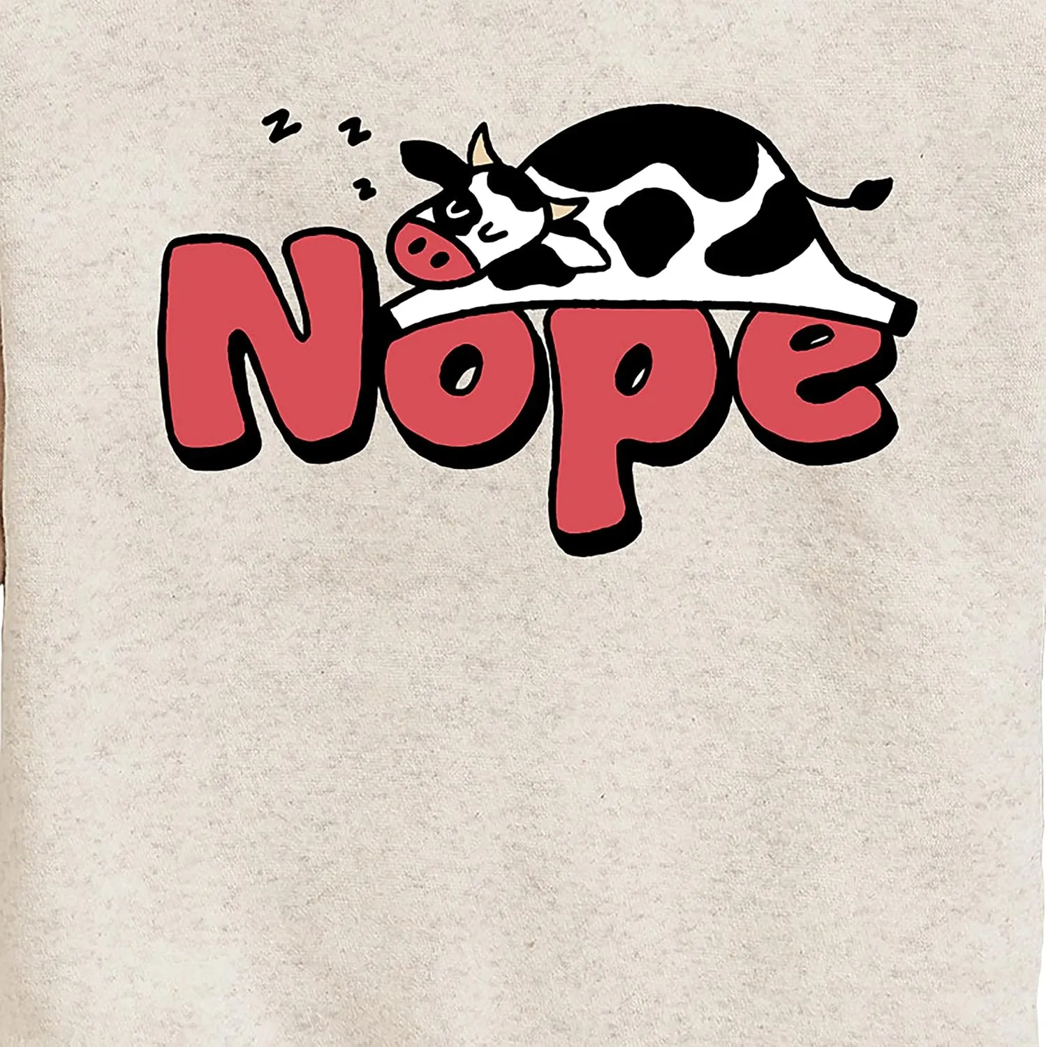 Instant Message - Nope Sleeping Cow - Toddler & Youth Crewneck Fleece Sweatshirt