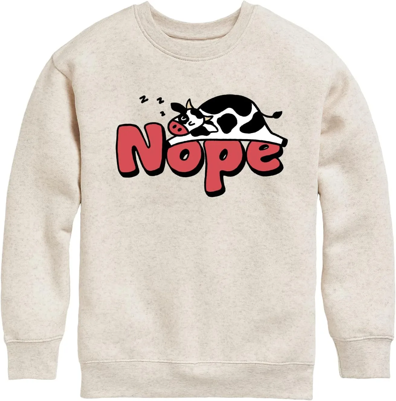 Instant Message - Nope Sleeping Cow - Toddler & Youth Crewneck Fleece Sweatshirt