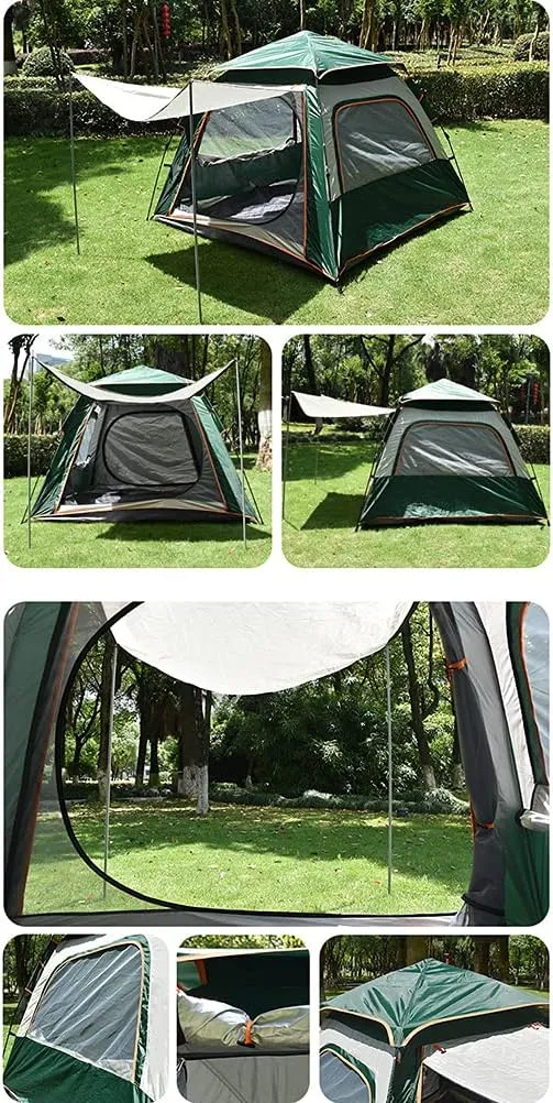Instant Pop-up Camping Tent for 3-8 People Lightweight Double Layer Family Tent with Carrying Bag for Outdoor Camping Hiking Climbing Fishin (Sky Blue 5~8 Person) (Sky Blue 3~4 Person)