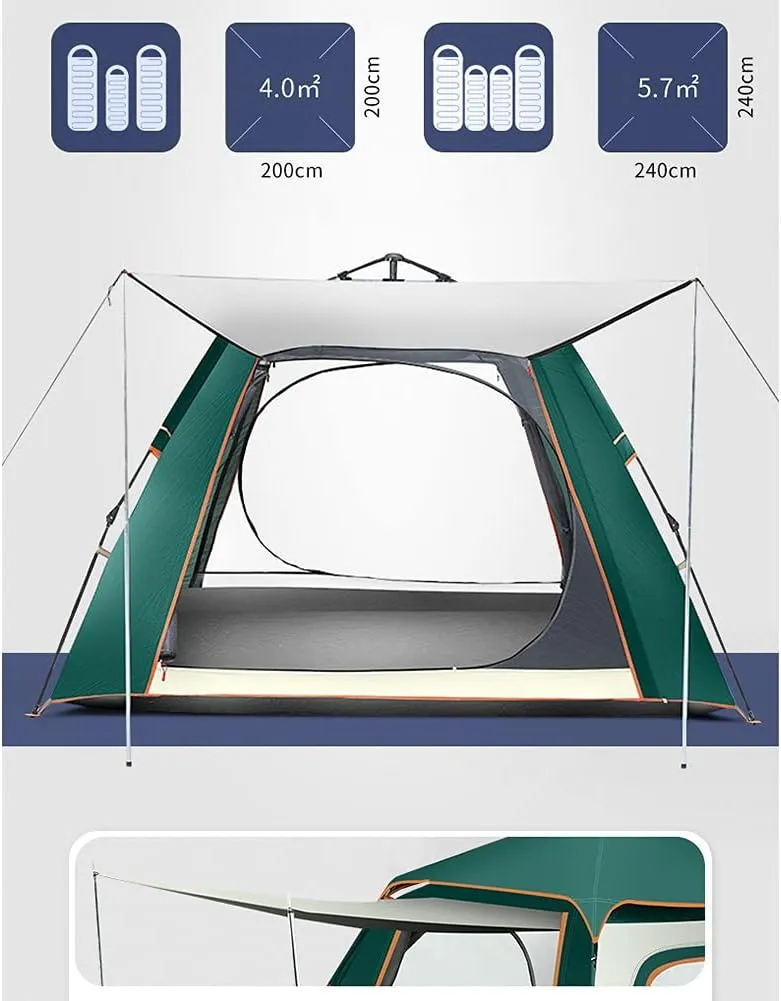 Instant Pop-Up Camping Tent for 3-8 People Lightweight Tent Double Layer Family Tent with Carrying Bag for Outdoor Camping Hiking Climbing Fishing Survival Festivals Garden