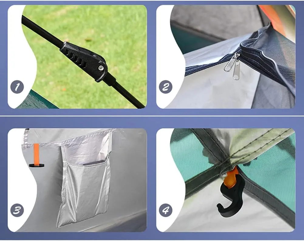 Instant Pop-Up Camping Tent for 3-8 People Lightweight Tent Double Layer Family Tent with Carrying Bag for Outdoor Camping Hiking Climbing Fishing Survival Festivals Garden