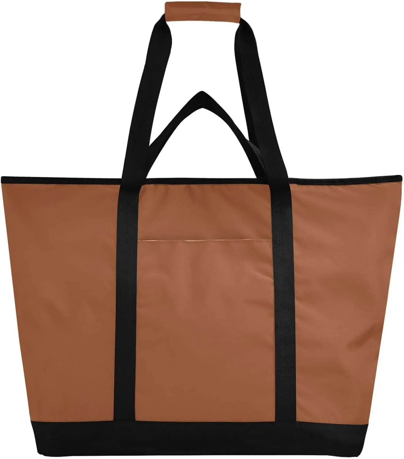 Insulated Soft Sided Cooler Bag for Hot/Cold Food Collapsible Leak Proof Insulated Bag with Handles Personalized for Travel Picnics Delivery Terracotta Solid Color Pure Plain