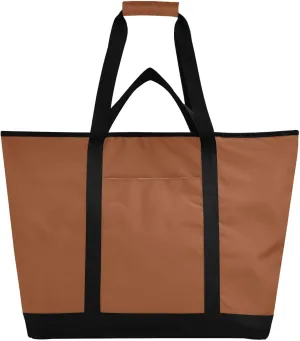 Insulated Soft Sided Cooler Bag for Hot/Cold Food Collapsible Leak Proof Insulated Bag with Handles Personalized for Travel Picnics Delivery Terracotta Solid Color Pure Plain
