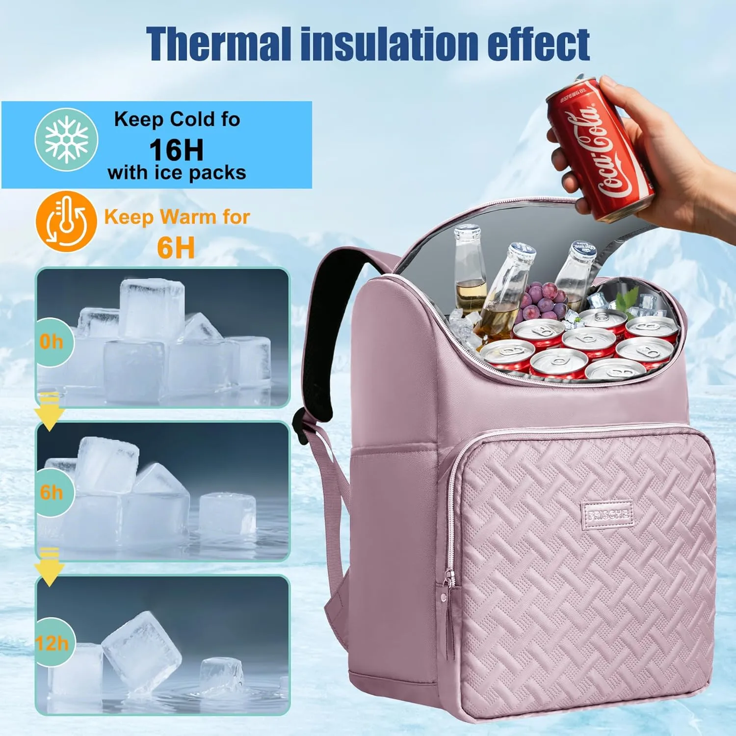 Insulated Waterproof Cooler Bag for Women Men，30 Cans Collapsible Lunch Bag with Shoulder Strap,Leakproof Soft Cooler for Beach, Camping & Travel