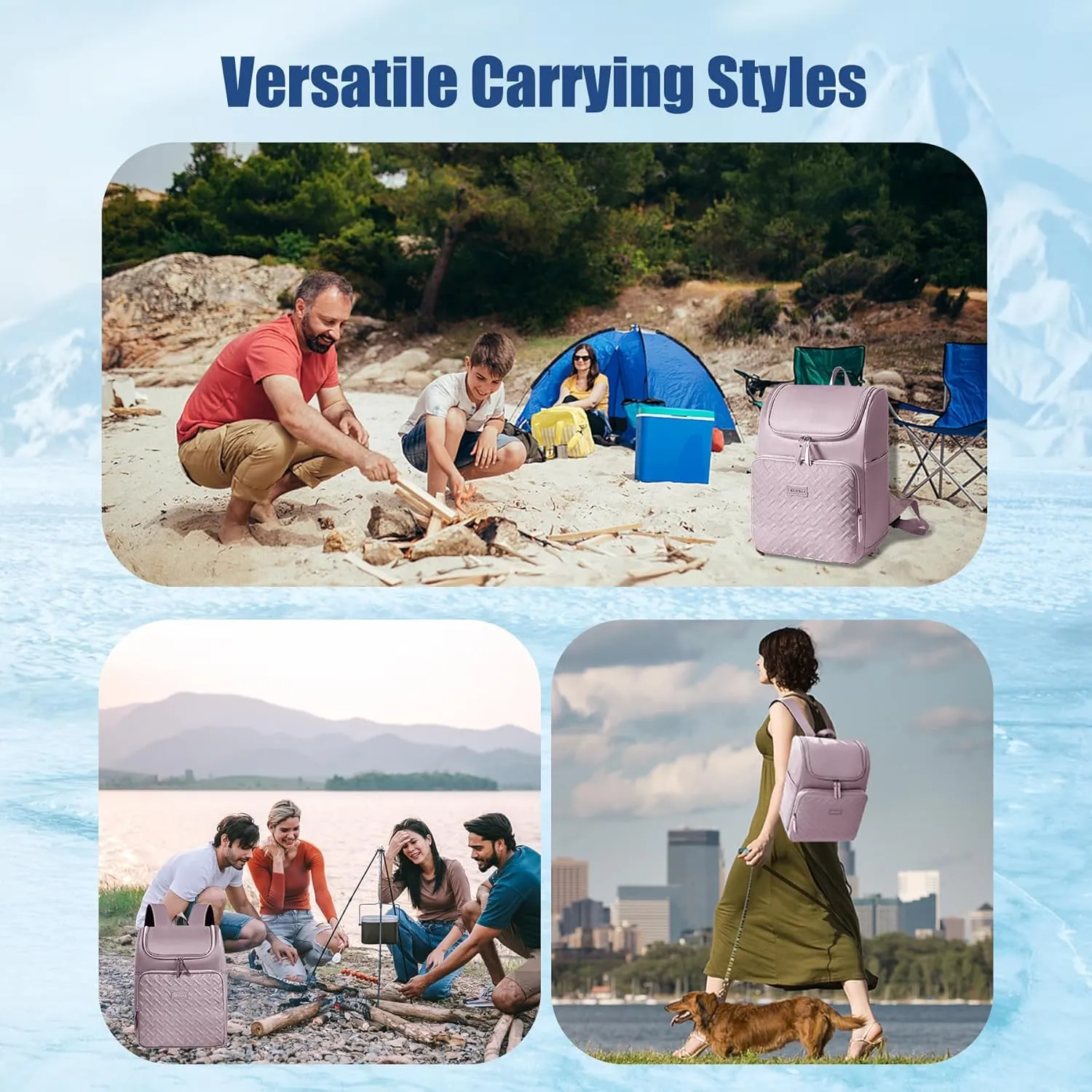 Insulated Waterproof Cooler Bag for Women Men，30 Cans Collapsible Lunch Bag with Shoulder Strap,Leakproof Soft Cooler for Beach, Camping & Travel