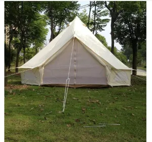 INTBUYING 4 Season Tent Outdoor Waterproof Oxford Canvas Yurt Bell 8-10 Persons Tent with Mosquito Screen Door and Windows for Hunting Family Camping Hiking Tent 16.4ft(5m)