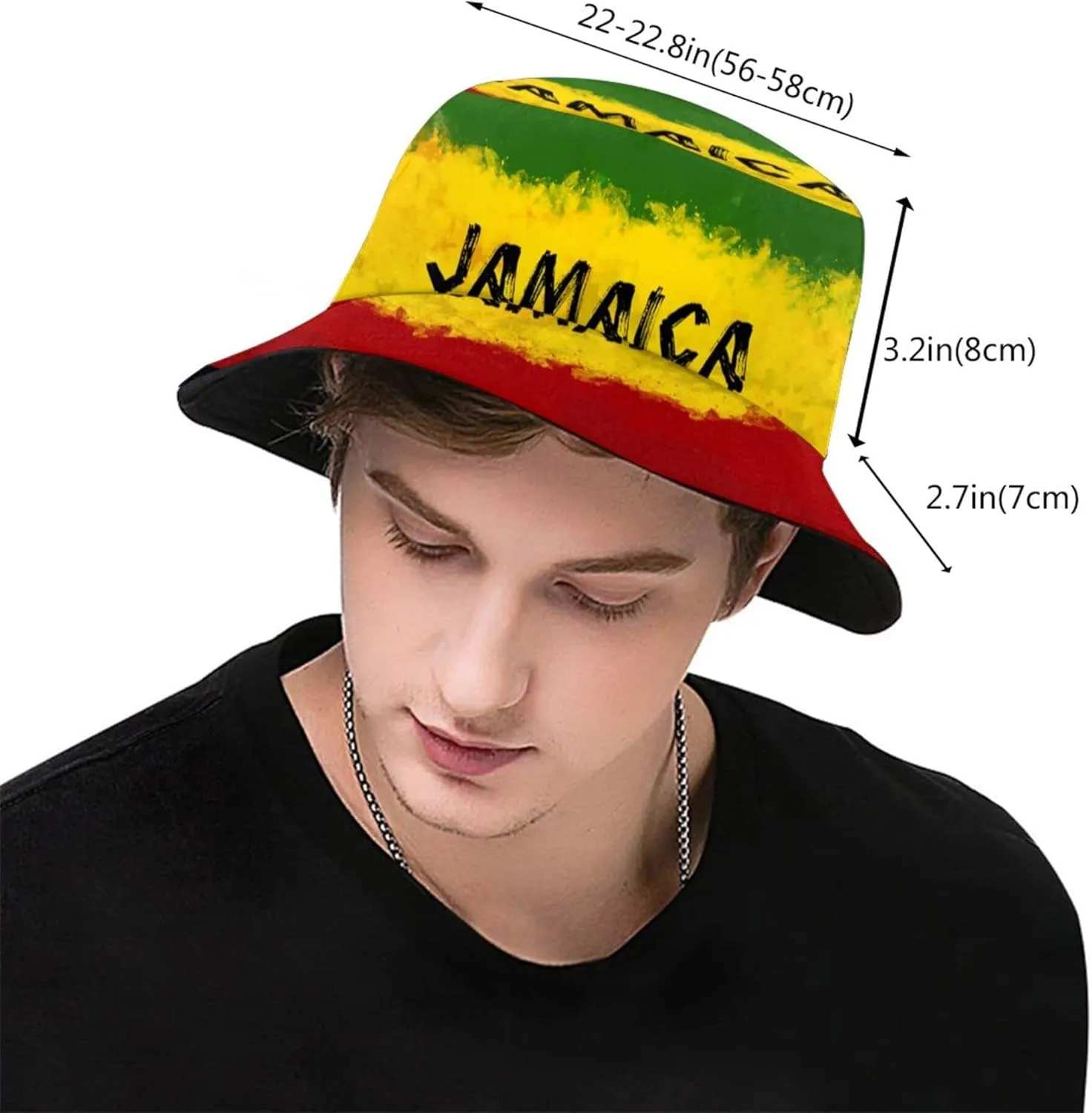 Jamaica Flag Fashion Retro Bucket Hat for Men Women Fisherman Hat Outdoor Summer Travel Hiking Caps